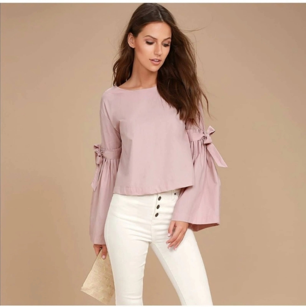 Free People sz Med Dusky Pink Boho Top